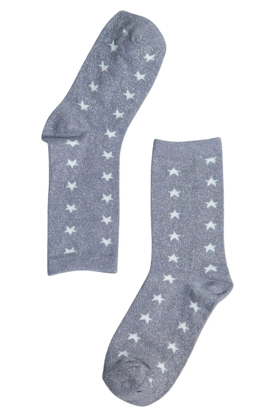 Women's Glitter Socks - Grey Stars