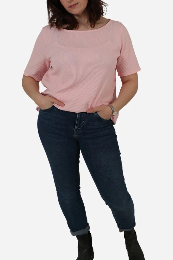 Boat Neck Top - Pink