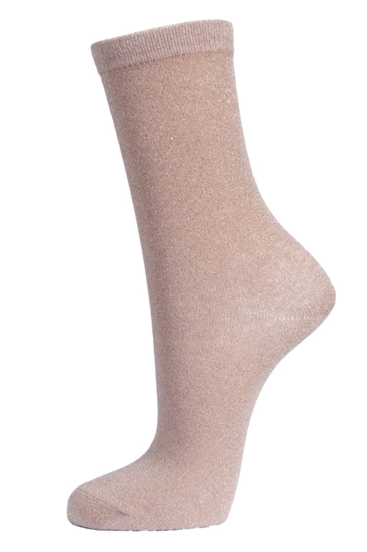 Glitter Socks - Beige