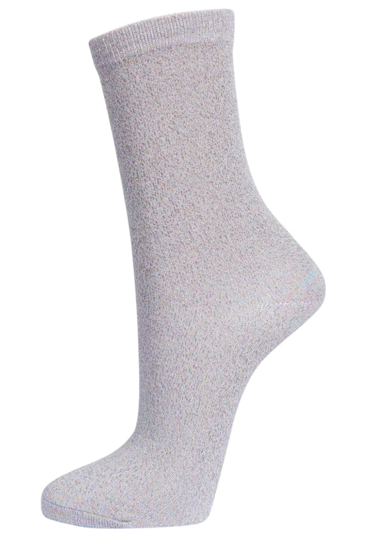 Glitter Socks - Grey Silver