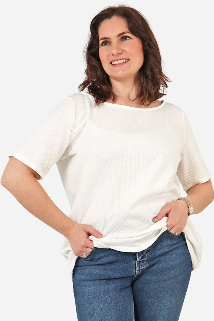 Boat Neck Top - White