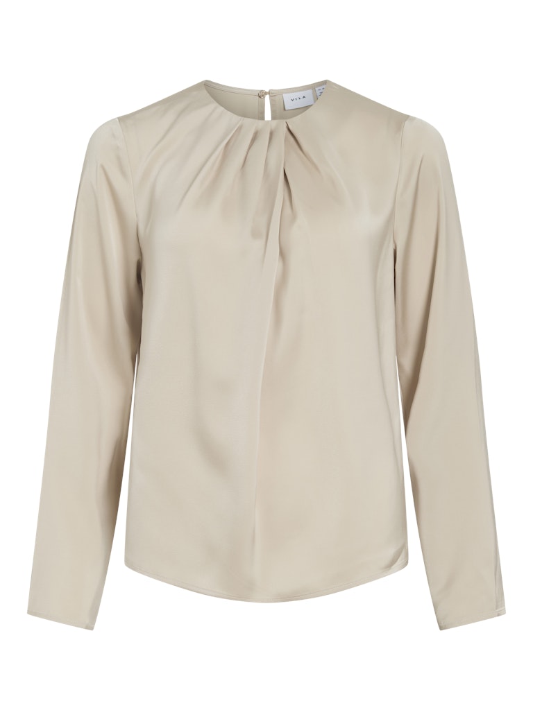 Elmina O-Neck Top - Cement