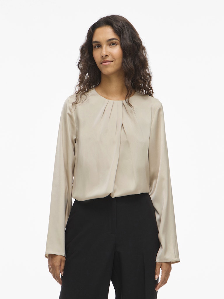 Elmina O-Neck Top - Cement