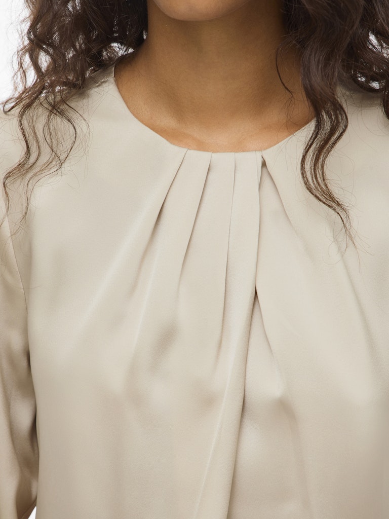 Elmina O-Neck Top - Cement