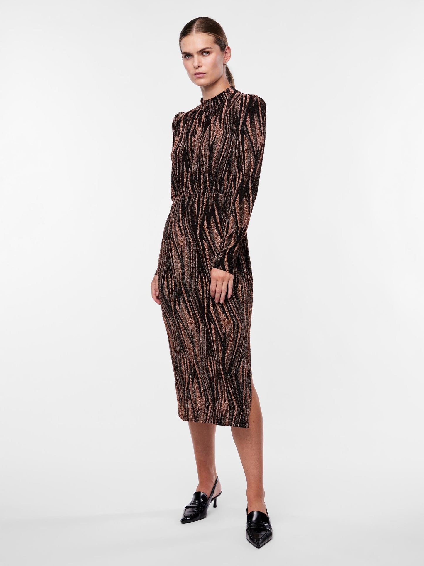 Yen Glitter Dress - Black Copper
