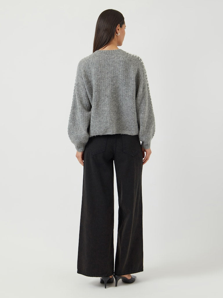 Solly Knit Cardigan - Medium Grey Melange