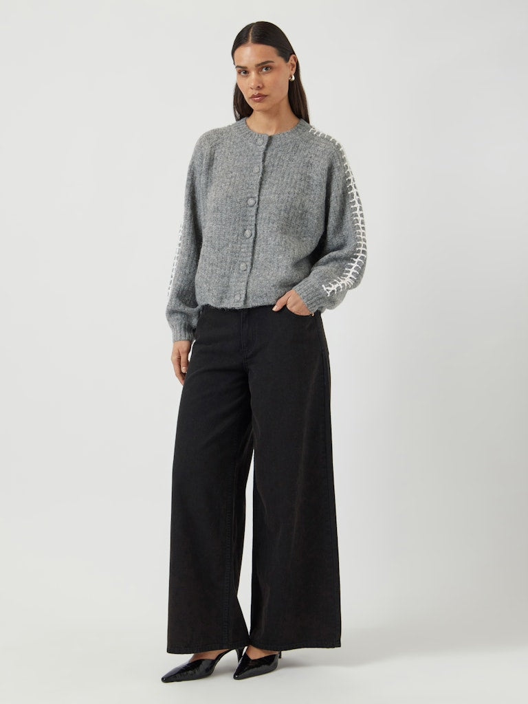 Solly Knit Cardigan - Medium Grey Melange