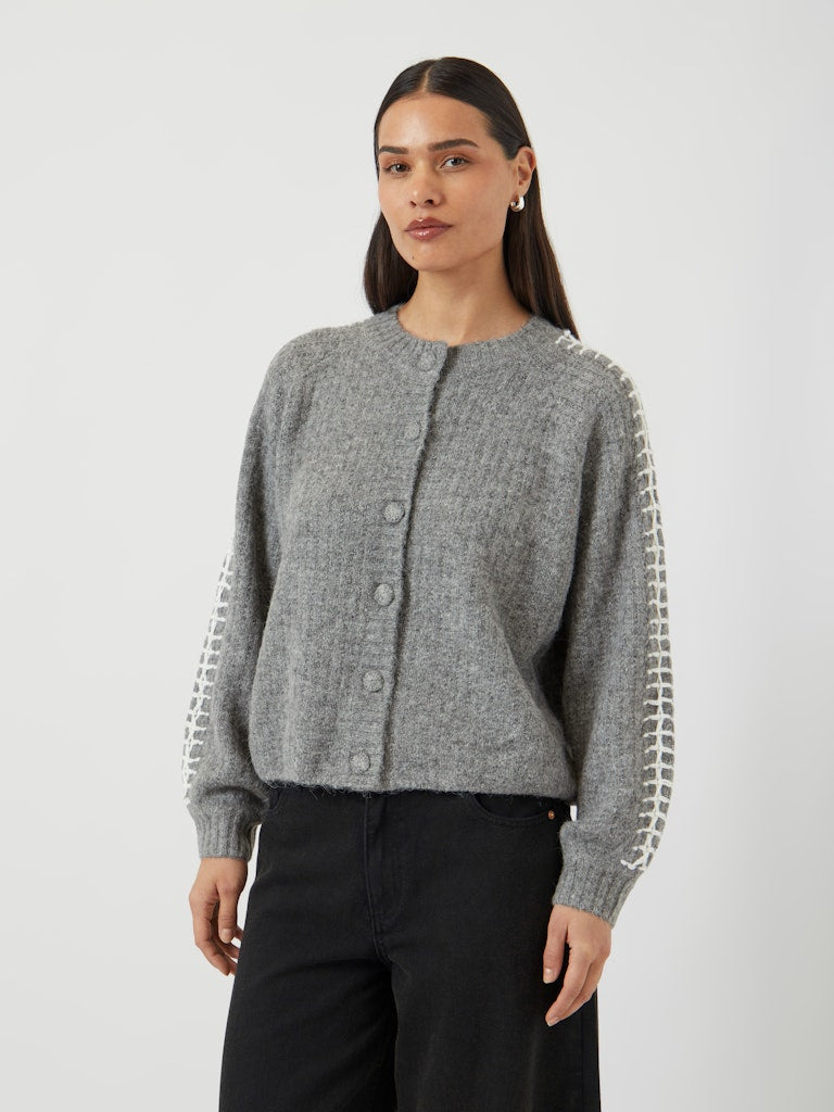 Solly Knit Cardigan - Medium Grey Melange