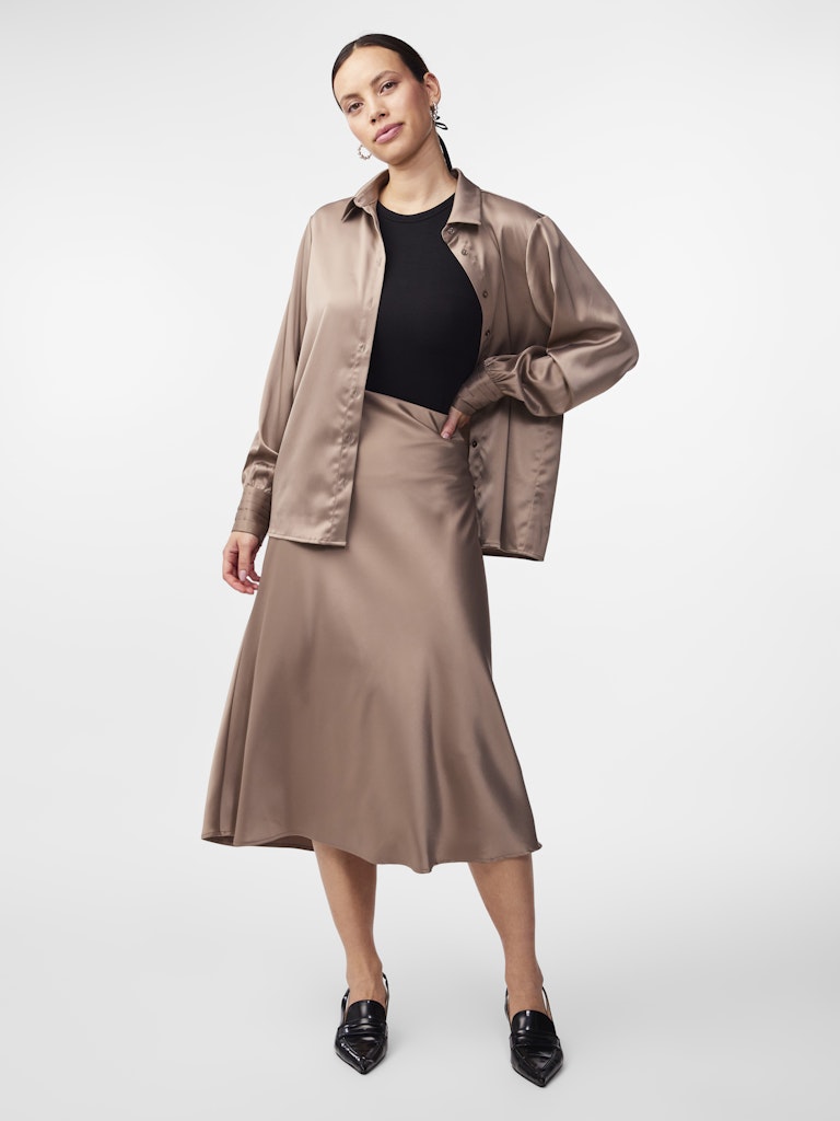 Pella High Waisted Midi Skirt - Fungi