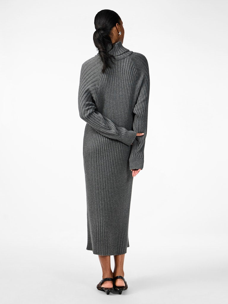 Mavi Knit Rollneck Dress - Medium Grey Melange