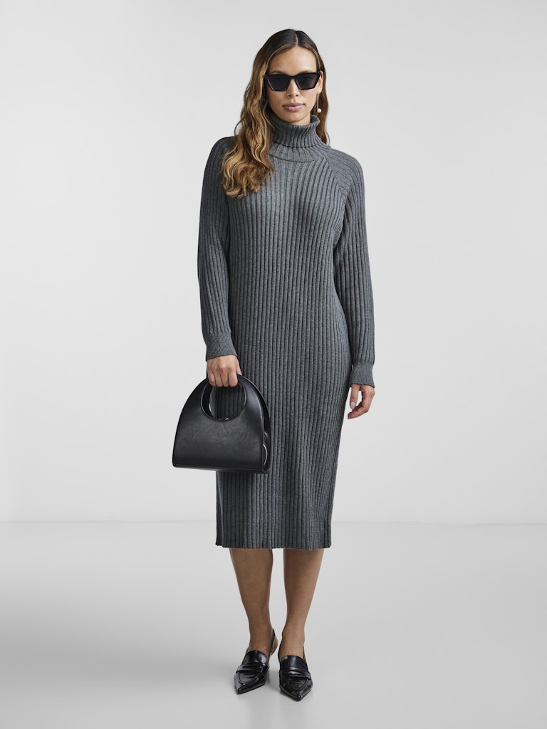 Mavi Knit Rollneck Dress - Medium Grey Melange