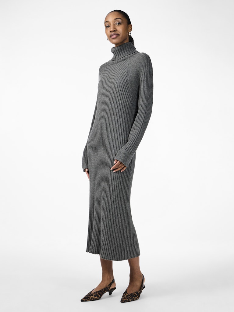Mavi Knit Rollneck Dress - Medium Grey Melange