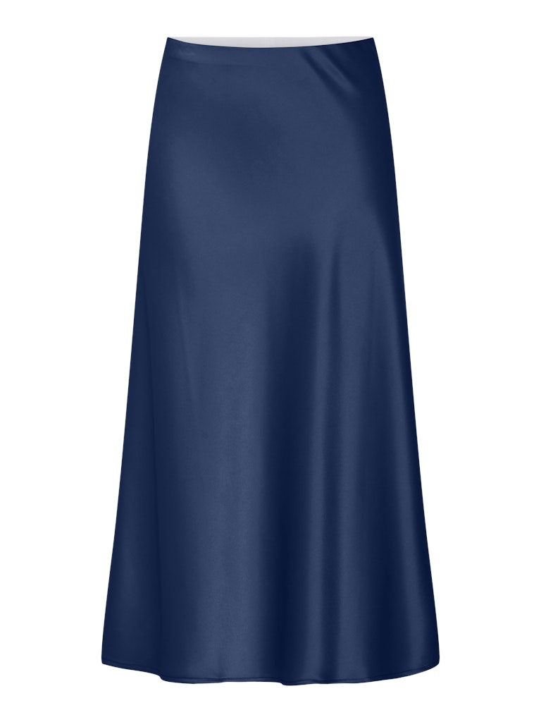 Pella High Waisted Midi Skirt - Navy Peony