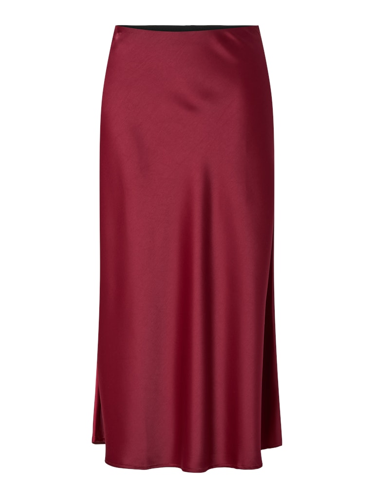 Pella High Waisted Midi Skirt - Tibetan Red