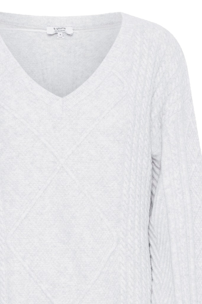 Medi V-Neck Jumper - Marshmallow Melange