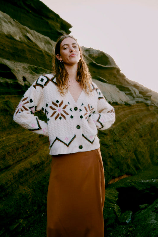 Melpa Cardigan - Birch Melange