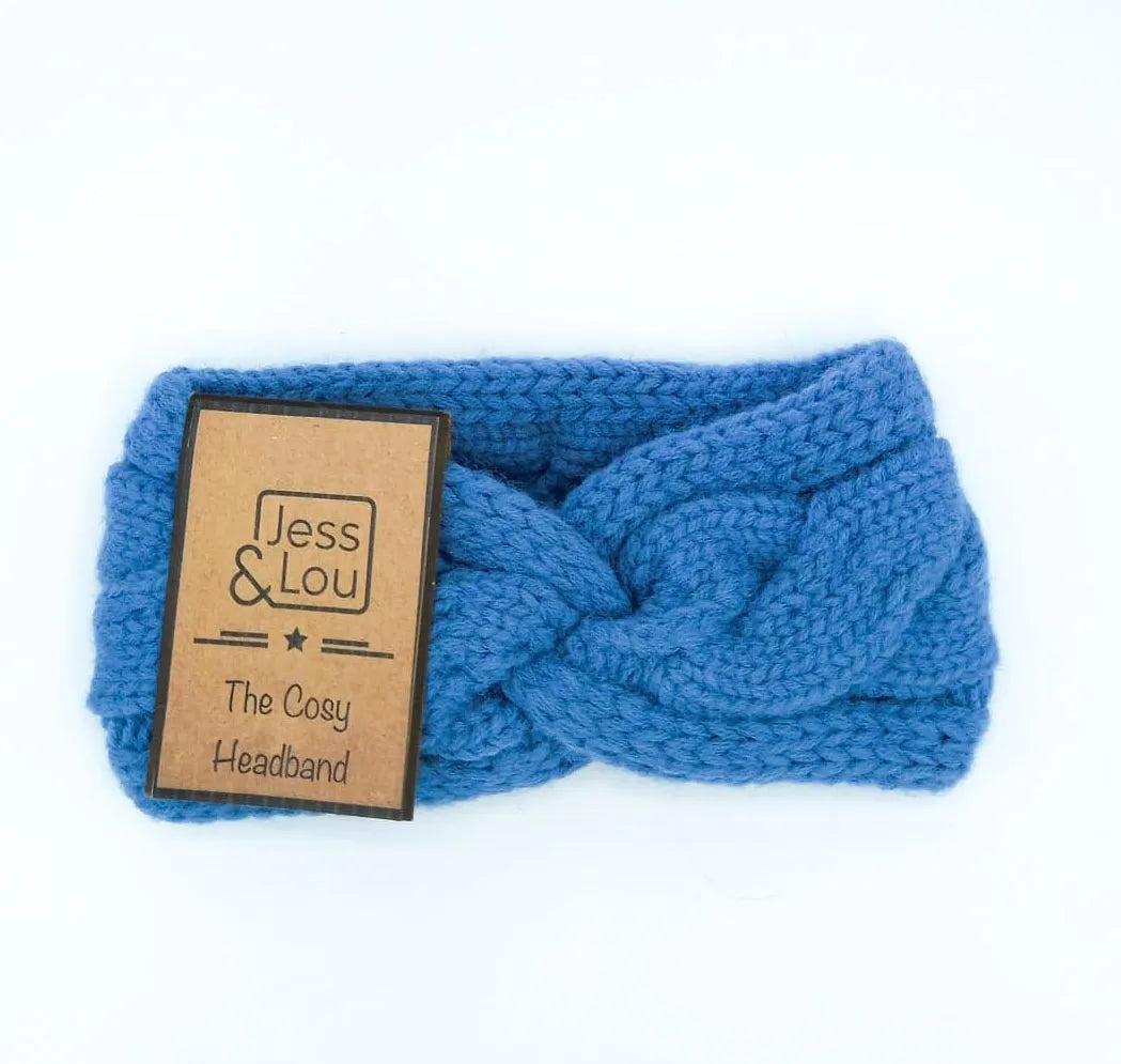 Cable Knot Front Headband - Cornflower