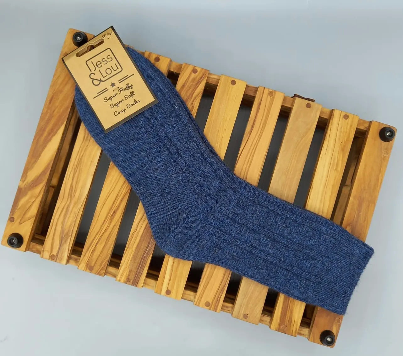 Cable Cosy Socks - Navy