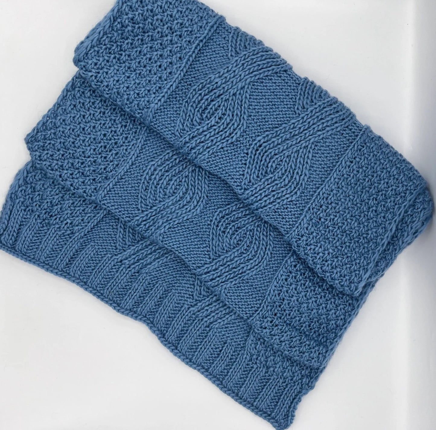 Cable Knit Scarf - Cornflower
