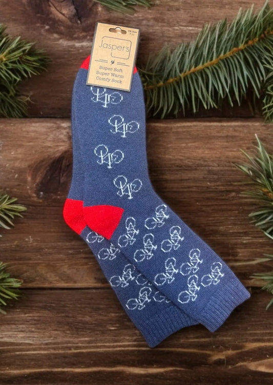 Bikes Cosy Socks - Blue
