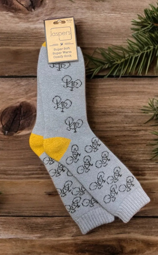 Bikes Cosy Socks - Grey
