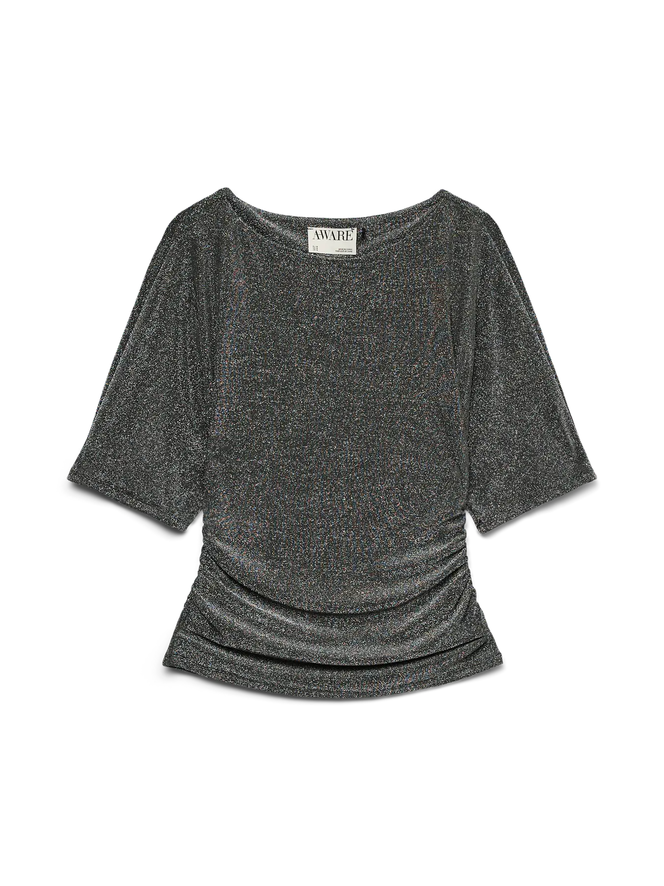 Ursula Boatneck Top - Black silver Lurex