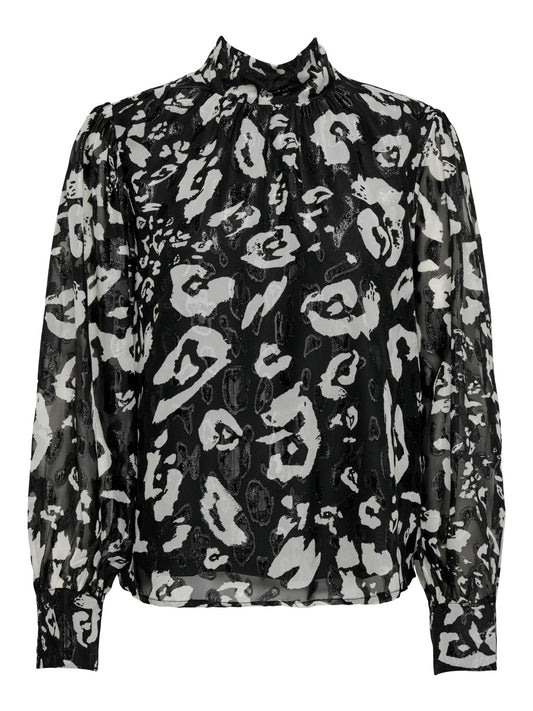 Eleanor High Neck Top - Black Party Animal