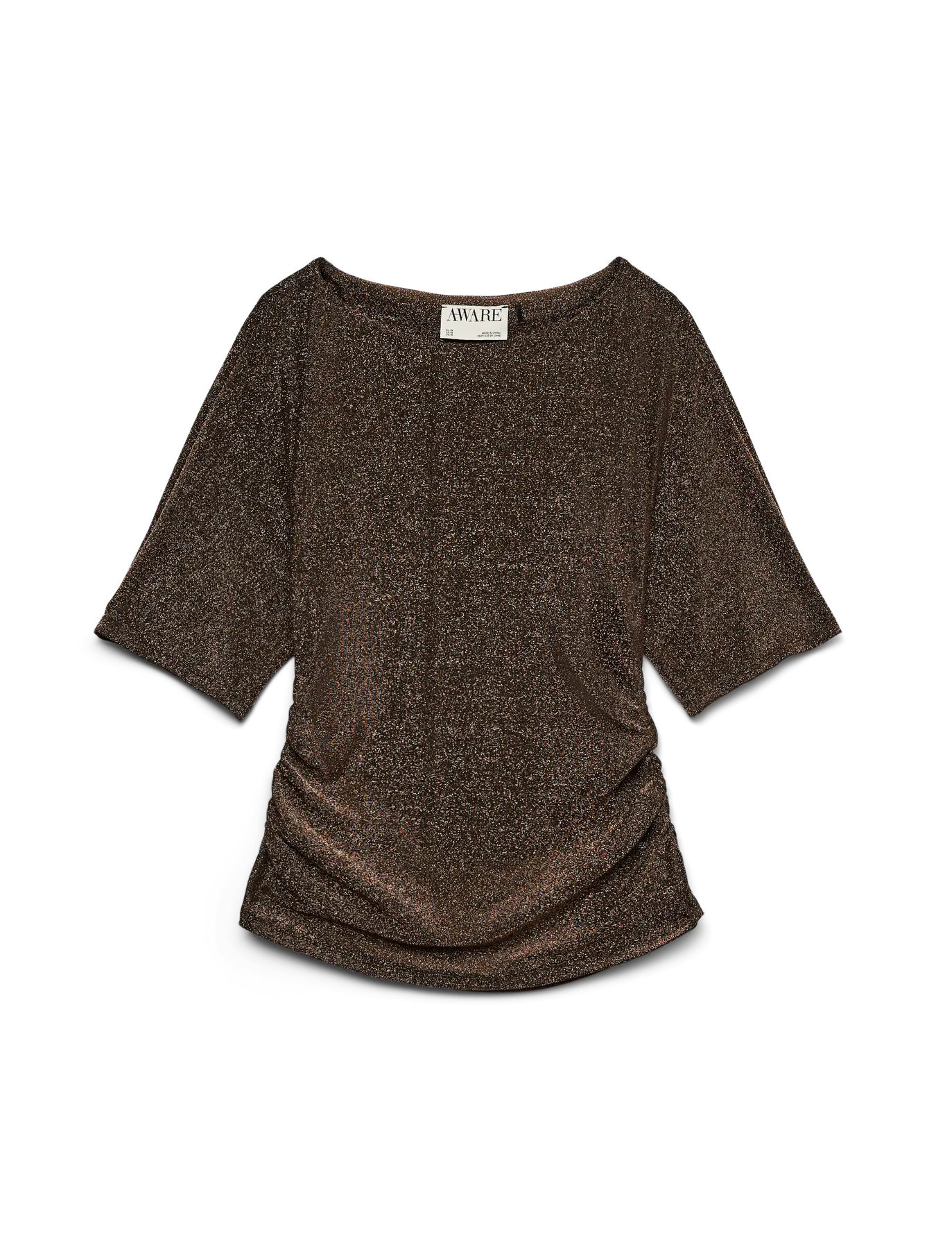 Ursula Boatneck Top - Black Puce Lurex