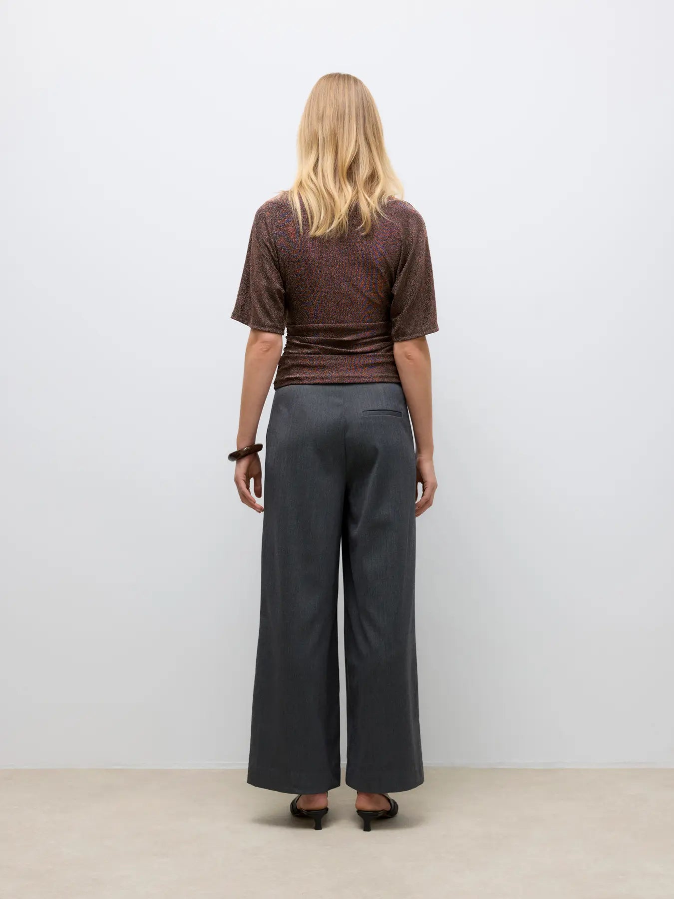 Ursula Boatneck Top - Black Puce Lurex