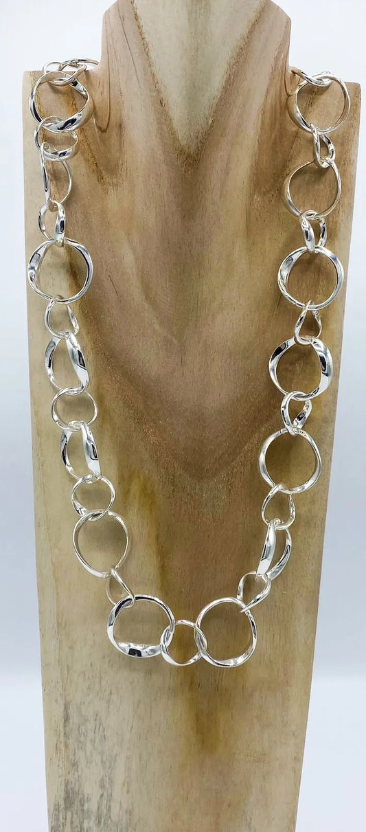 Cascading Connection Necklace - Silver