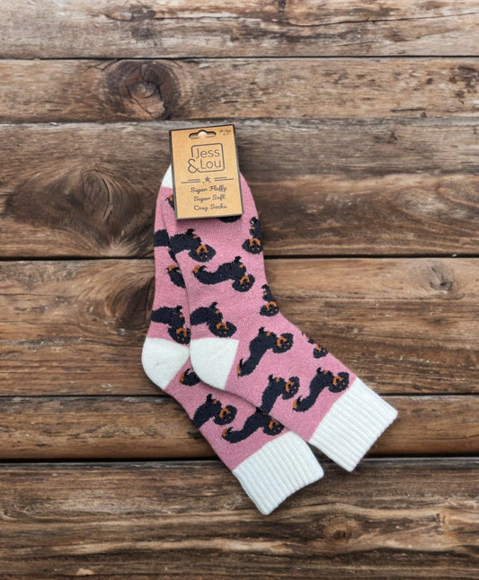 Dachshunds Cosy Socks - Pink