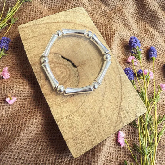 Smooth Tube Bracelet - Silver