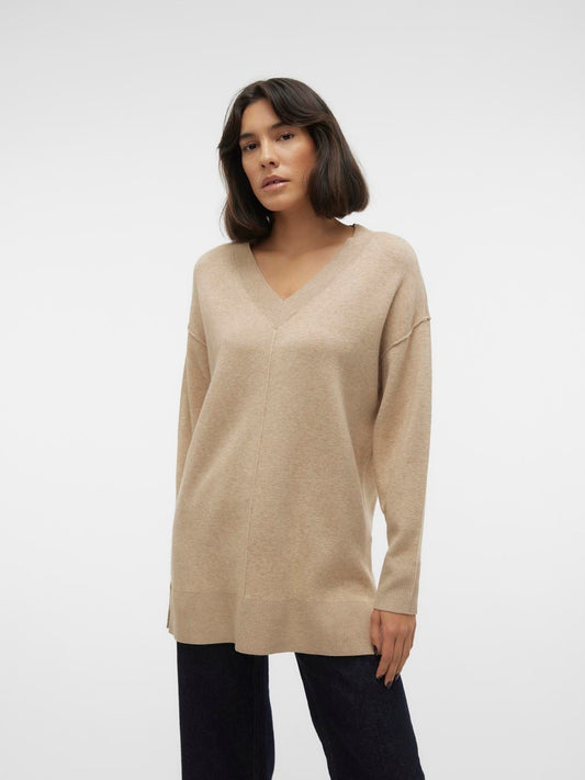 Gold Link V-Neck Long Jumper - Nomad