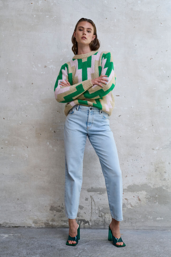 Donatella Pullover - Sand Green Pink