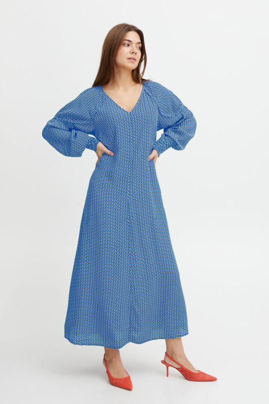 Savino Dress - Blue Printed