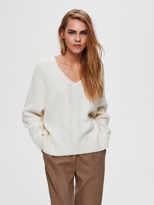 Selected Femme Molly Jumper - Snow White