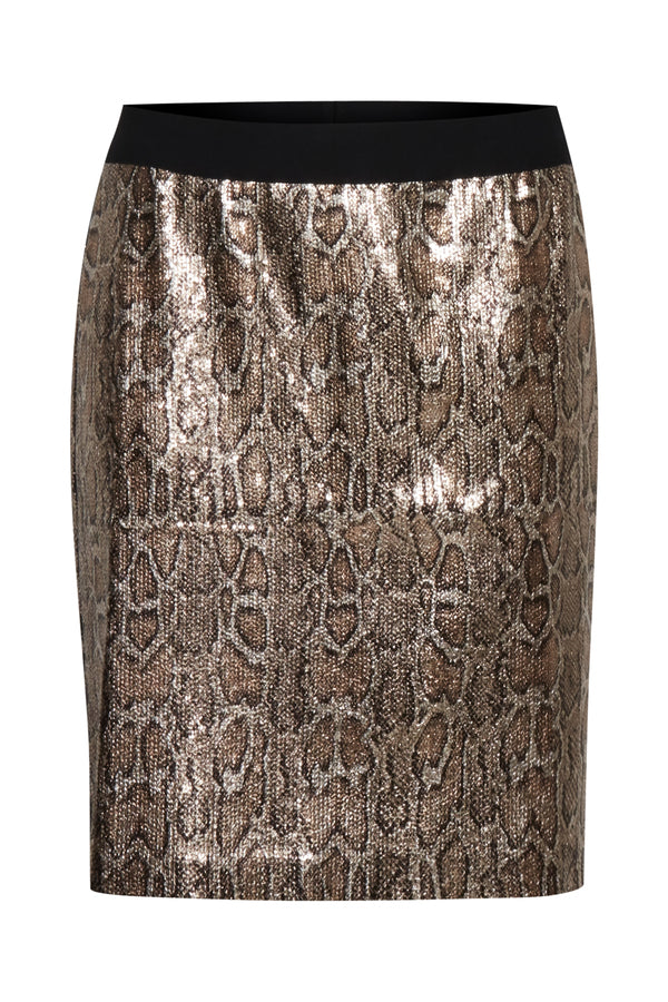 B Young Sequin Mini Skirt - Gold Animal