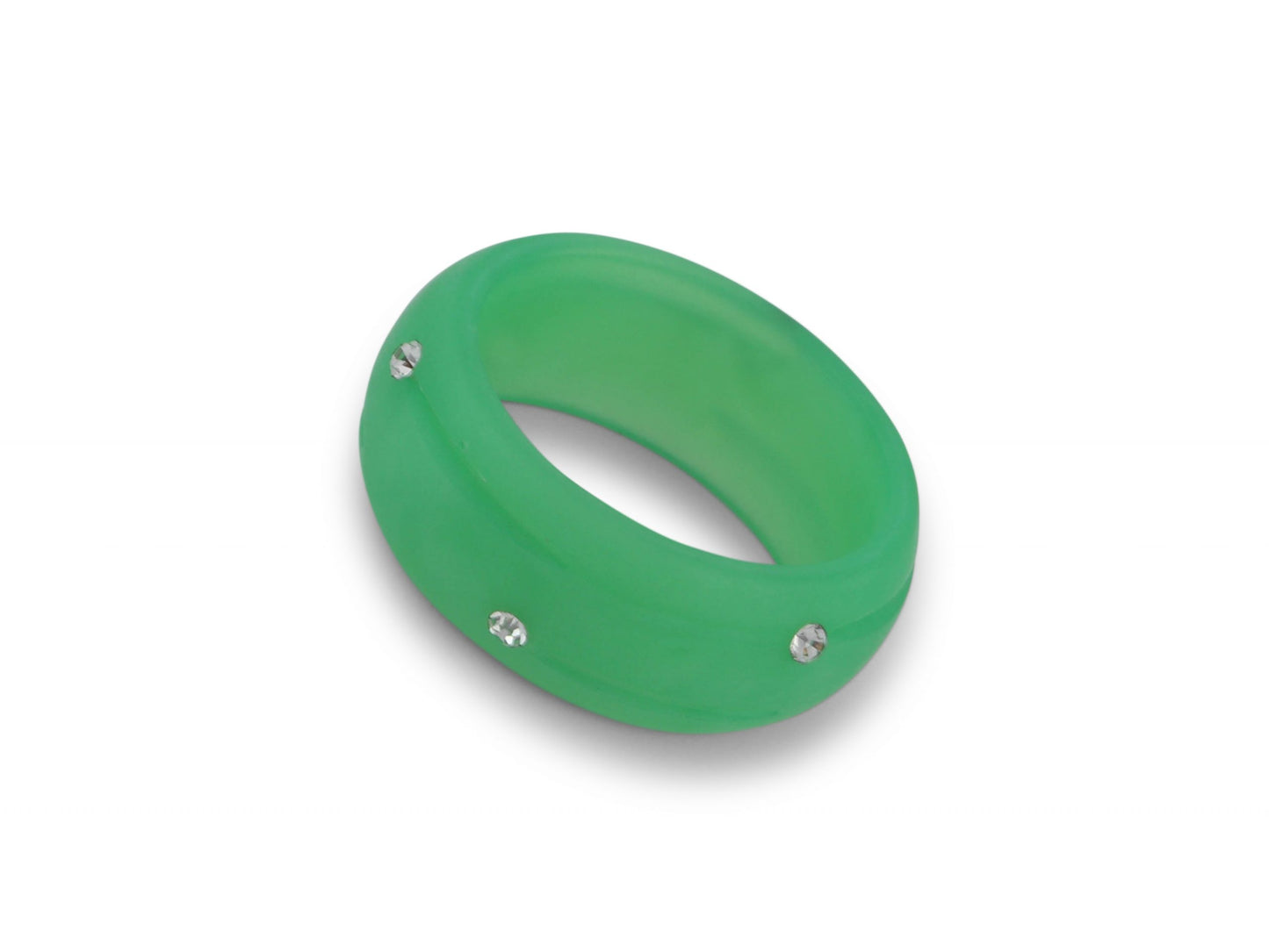 Aura Encrusted Resin Ring - Green