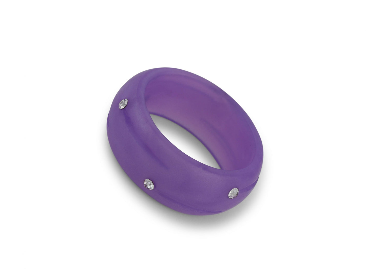 Aura Encrusted Resin Ring - Lilac