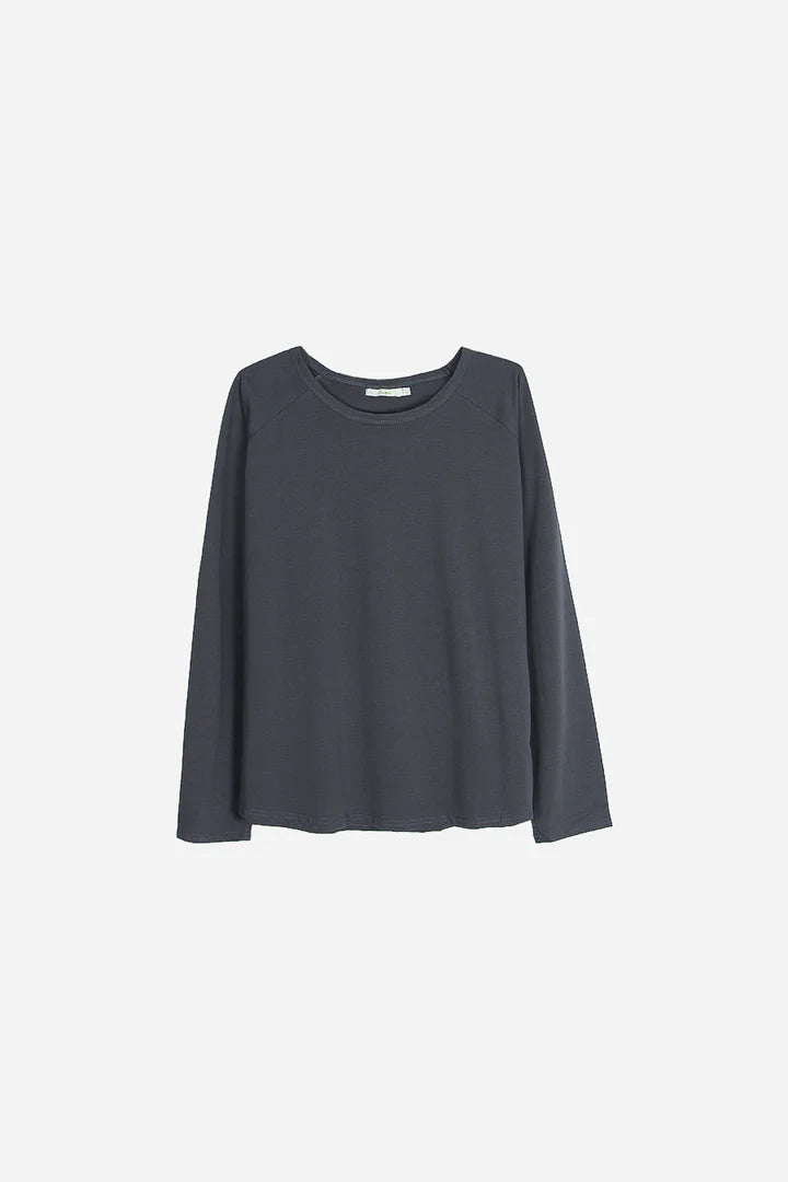 Plain Long Sleeve Top - Dark Grey