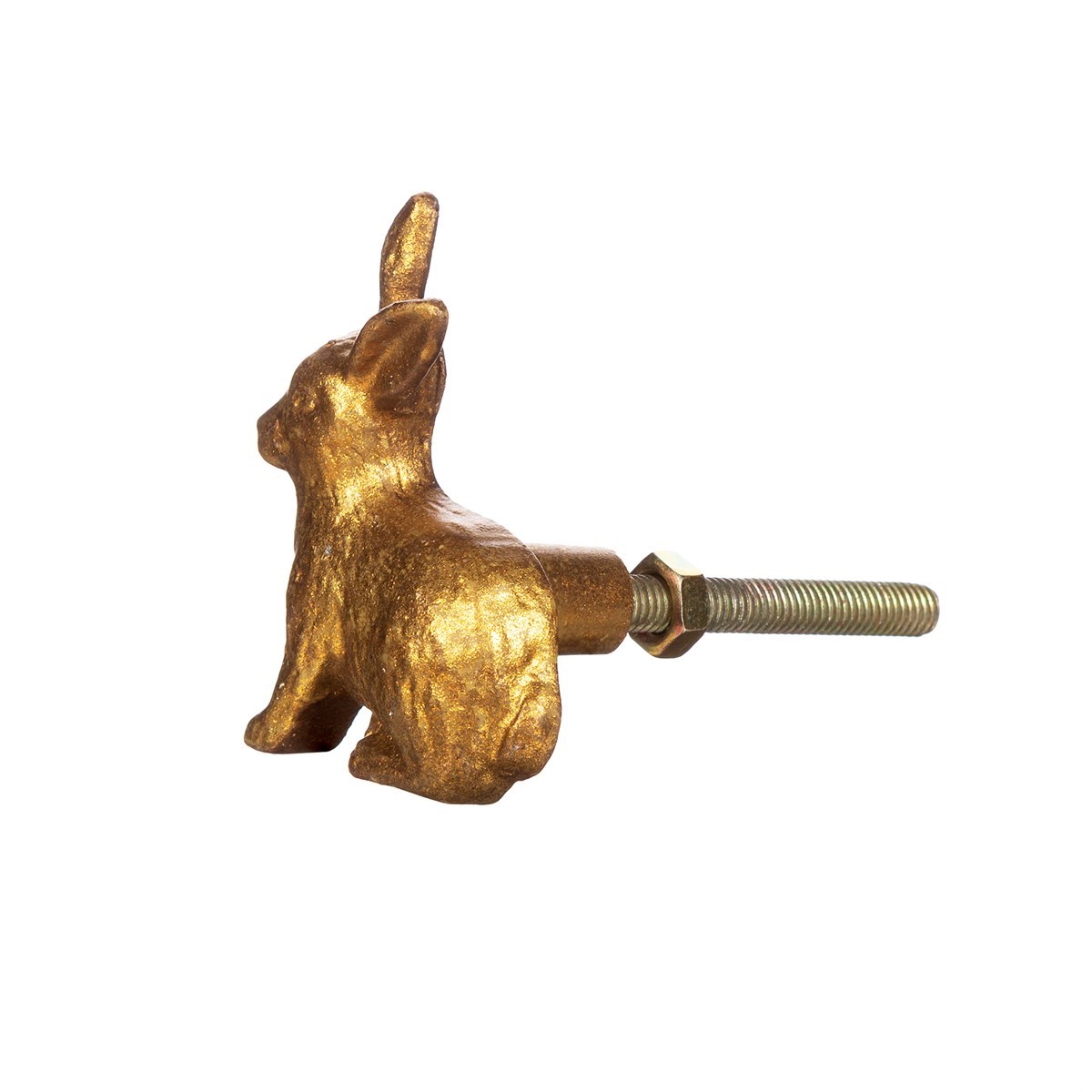 Gold Rabbit Drawer Knob