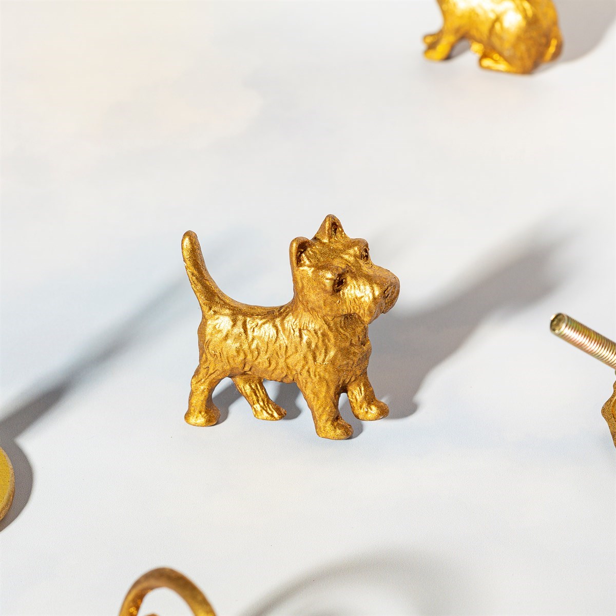 Gold Terrier Drawer Knob