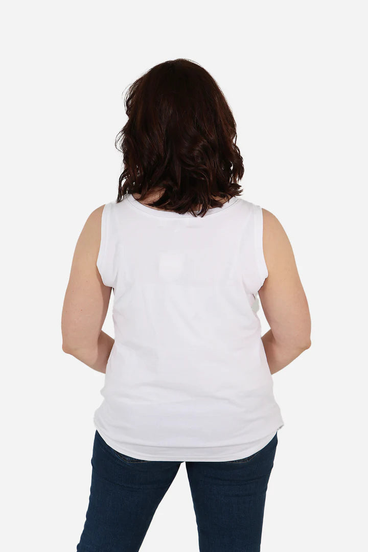 Round Neck Vest Top - White