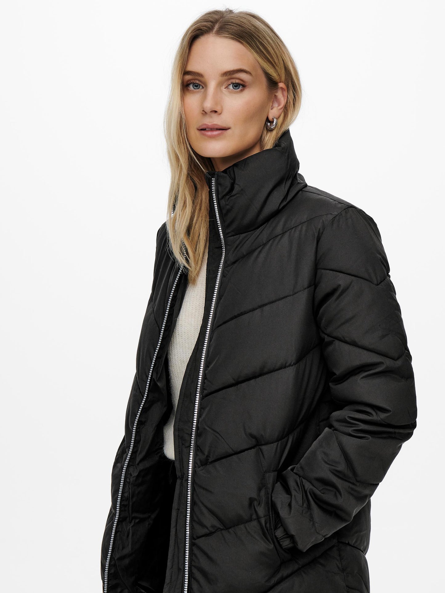 New Finno Long Padded Jacket - Black