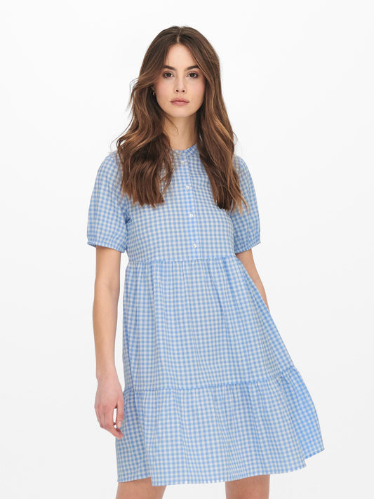 Gaby Short Sleeve Midi Dress - Little Boy Blue