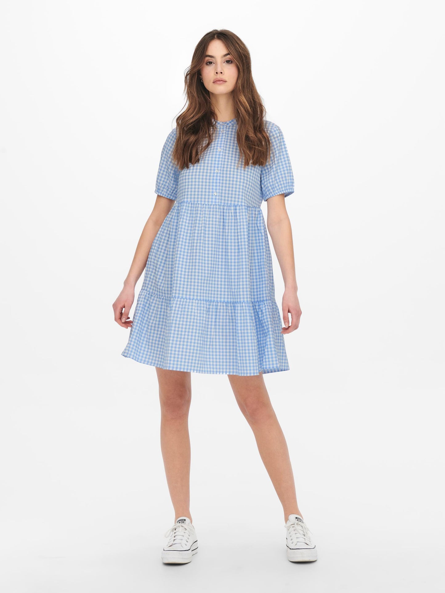 Gaby Short Sleeve Midi Dress - Little Boy Blue