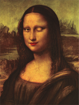 Lenticular Postcard - Mona Lisa Winking