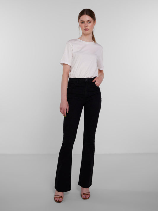 Peggy High Waisted Flared Jeans - Black