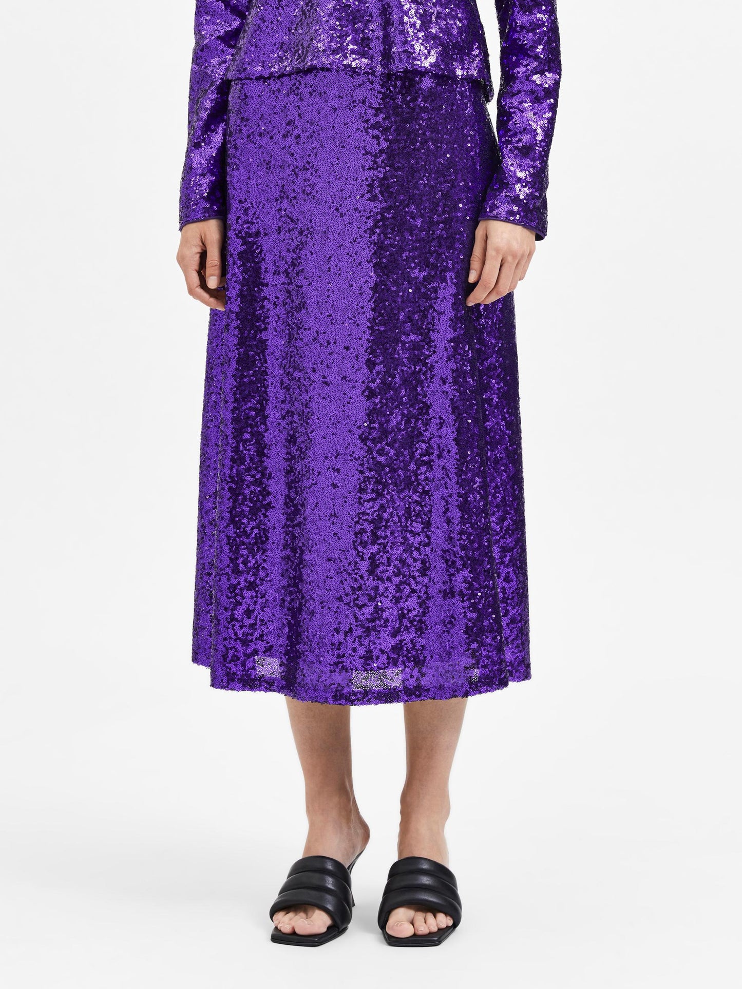 Sola Sif Midi Sequin Skirt - Violet