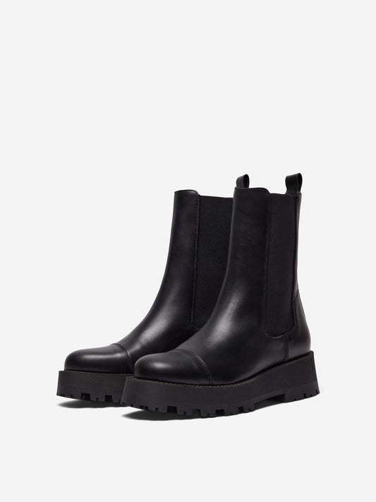 Cora Toe Cap Boots - Black